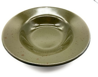 Handmade Green Glass Salad Plate: Recycled Glass, Food Safe (25cm)