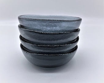 Fused Glass Bowls Set of 4: Handmade Dipping Bowls, Modern Dinnerware