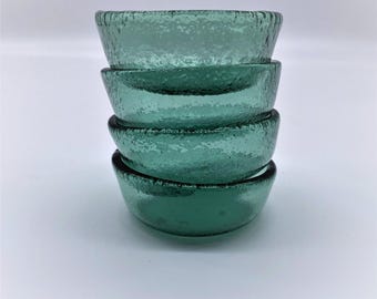 Handmade Recycled Glass Bowls: Set of 4 Mini Sauce Bowls