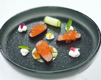 Handmade Round Glass Plate: Serving Tray for Snacks (31cm)