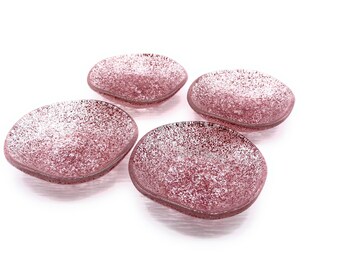 Recycled Glass Dipping Bowls: Handmade Minimalist Dinnerware, Set of 4