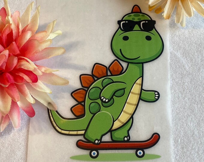 Bügelbild "Dino Cool Skateboard"