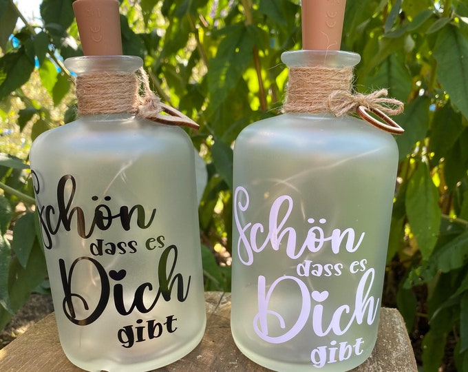 LED Flaschenlicht - Schön, dass es Dich gibt