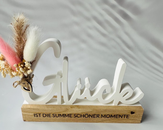 Glück auf Holzleiste, Schriftzug gelasert