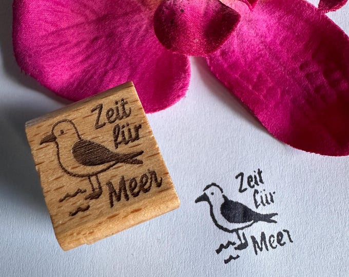 Stamp - Seagull - Sea - from 2 cm x 2 cm - Beechwood stamp