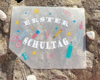 Bügelbild “Erster Schultag“, Schulanfang, Kinder, T- Shirt