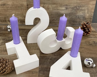 Adventszahlen Adventskranz 1-4