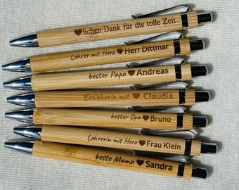 Personalisierter Bambus-Kugelschreiber mit Gravur