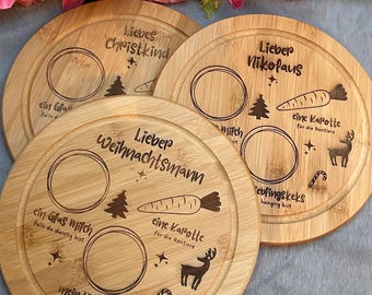 Plates / boards - refreshment for Santa Claus / St. Nicholas / the Christ Child and the reindeer