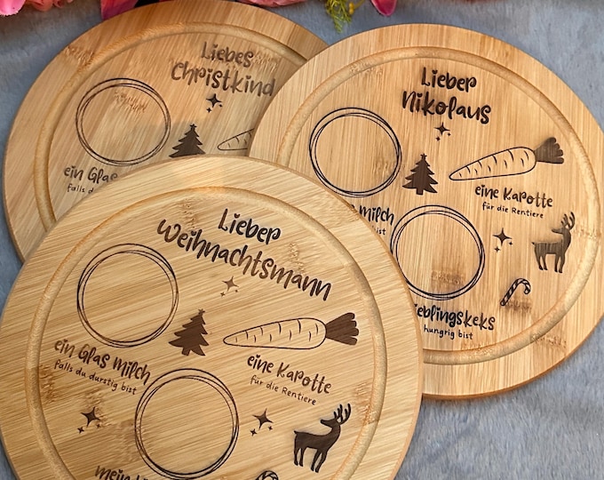Plates / boards - refreshment for Santa Claus / St. Nicholas / the Christ Child and the reindeer