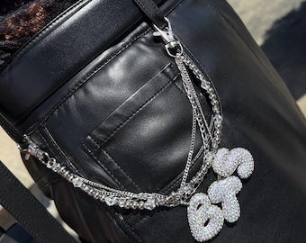 VORBESTELLUNG – BLING-KETTE | K-Pop-Bias-Taschenanhänger, personalisierbare Hosenbundkette