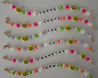 SHINE DREAM SMILE | bts bangtan bias bracelet custom ot7 all members