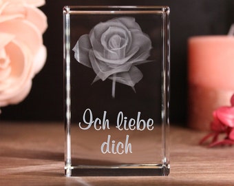 LoveGoals Rosa de cristal de cristal 3D