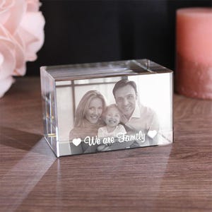 2D Glasfoto Quader mit Deinem Wunschfoto und Wunschtext
