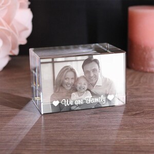 2D Glasfoto Quader mit Deinem Wunschfoto und Wunschtext