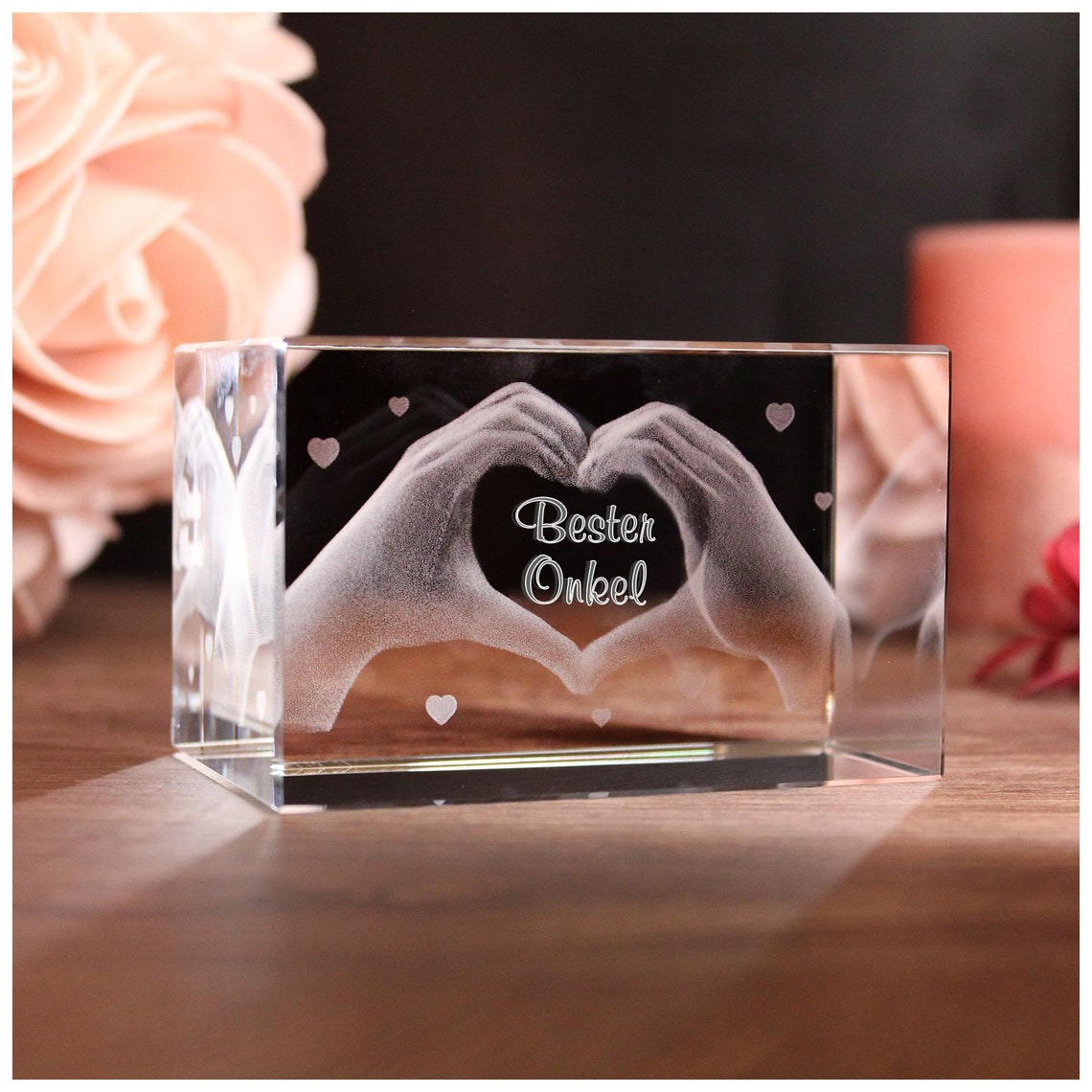 LoveGoals 3D Glass Crystal  Motif Hands  Best Uncle image 2