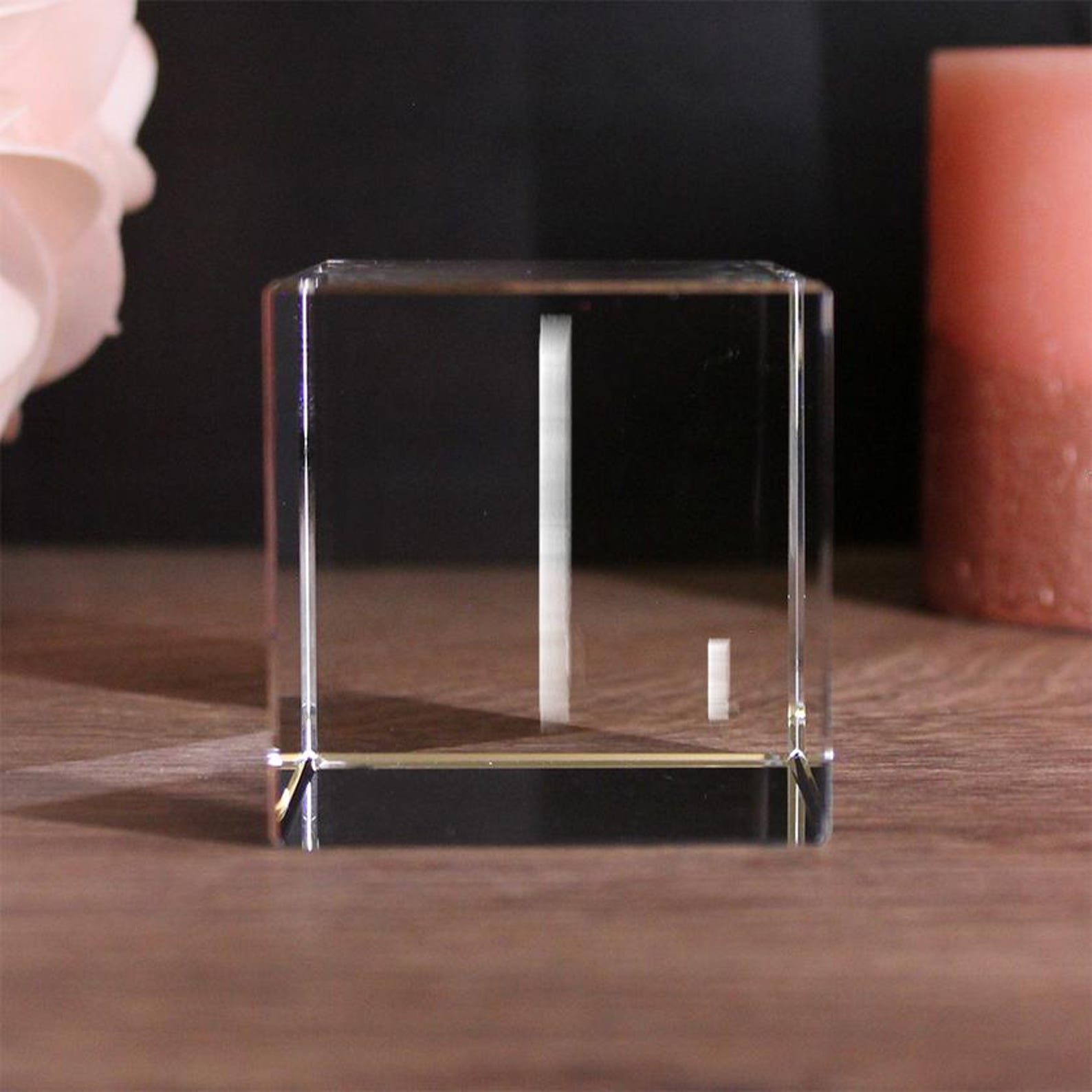 2D Glass Photo Cuboid With Your Desired Photo and Text - Etsy