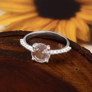 White Crystal Ring - 925 Sterling Silver Ring - Statement Silver Ring - Gemstone Silver Ring - White Crystal Ring - Women Ring For Gift