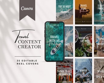 UGC Instagram Reel Templates for Travel Content Creator & Influencers| Canva Editable Instagram Reel Covers | Travel Instagram Reel Hooks