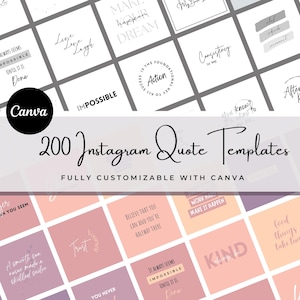 Inspirierende Zitate Instagram-Vorlagen | Canva Bearbeitbare Instagram Post-Vorlagen | Motivierende Zitate Set | Bearbeitbare Social Media Posts