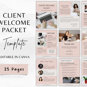 Client Welcome Packet Template, Client Welcome Kit, New Client Services Guide, Canva Coach Template, Coaching Onboarding Template