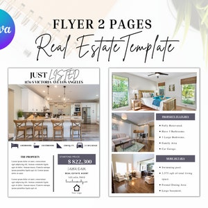 Real Estate Flyer Templates 2 Pages/Double pages Real Estate Flyer Templates/ Realtor Editable Template/ Real Estate Marketing/ Real Estate