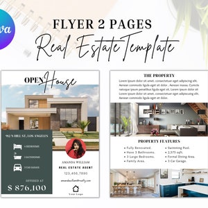 Real Estate Flyer Template 2 Pages/ Double Pages Real Estate Flyer Templates/ Realtor Editable Template/ Real Estate Marketing/ Canva