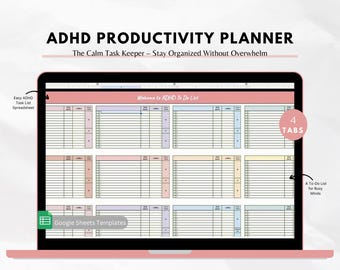 Task Tracker Template Google Sheets | To-do List Productivity Organizer ...