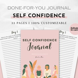 Journal Canva Template, Self Confidence Journal, Journal Prompts, Coaching Journal Printable, Done For You, Life Coaching Tools, Printable