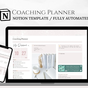 Notion Template Coaching Planner, Notion Planner para Coaches, Notion Coaching Organizer, Kit de ferramentas multifuncional do Notion Coach, Programa de Coaching