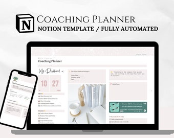 Notion Template Coaching Planner, Notion Planner for Coaches, Notion Coaching Organizer, All-in-One Notion Coach's Toolkit, Coaching Program