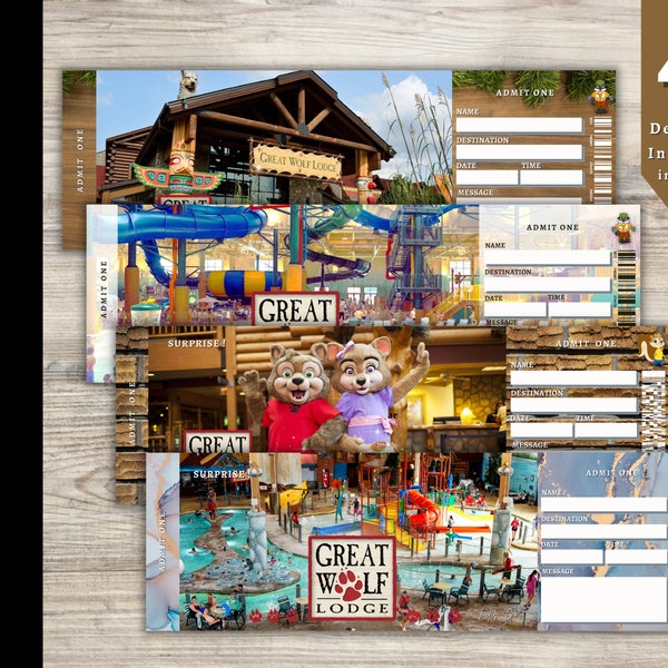 Surprise Great Wolf Lodge Trip Ticket Etsy Nederland