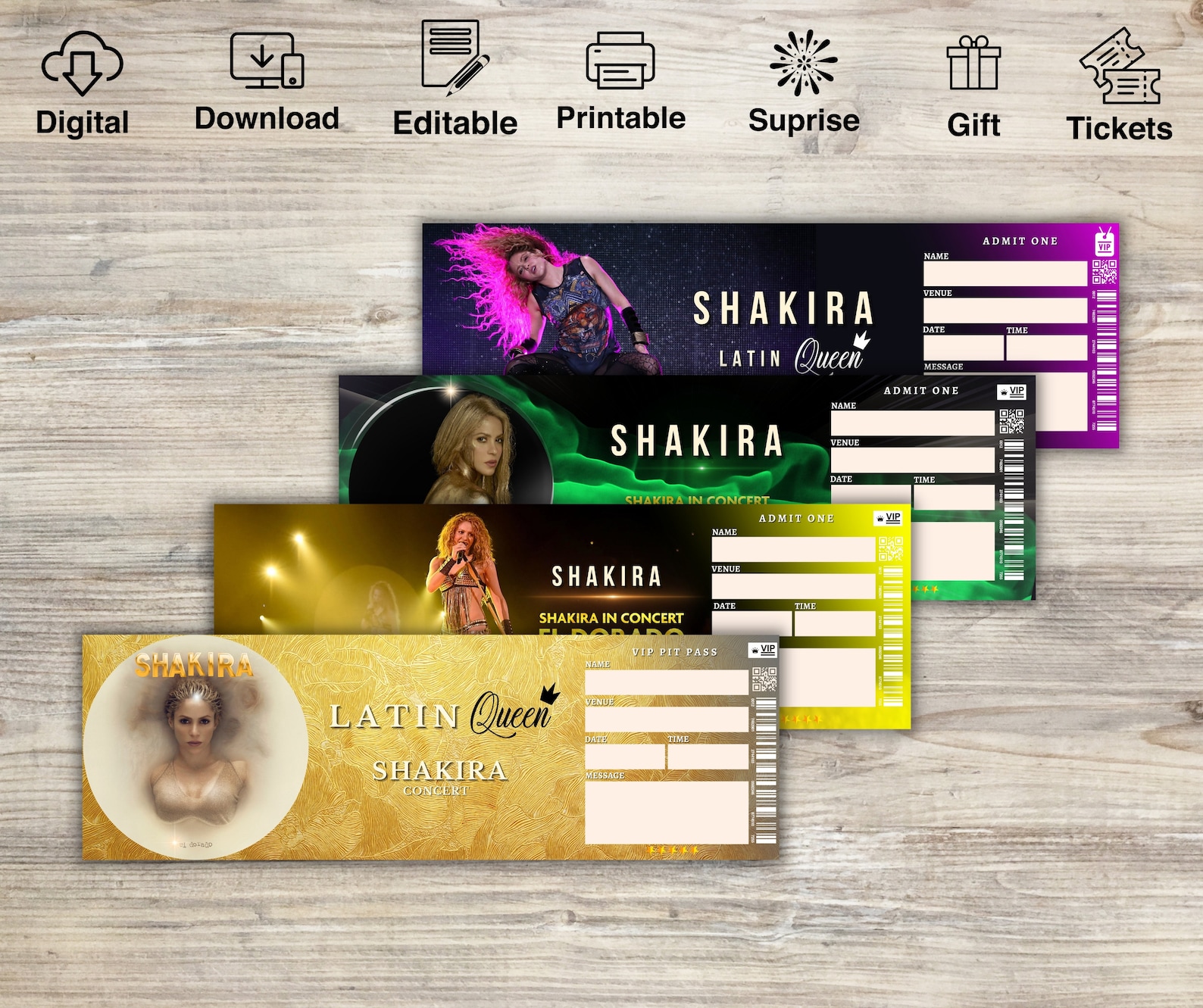 Printable SHAKIRA Surprise Concert Reveal Ticket. Shakira - Etsy