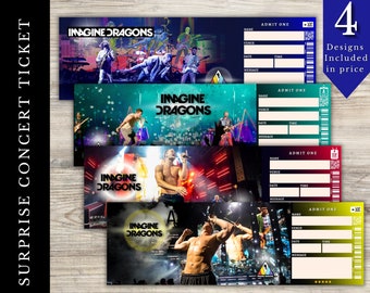 Imagine Dragons Concert Ticket Template - Etsy