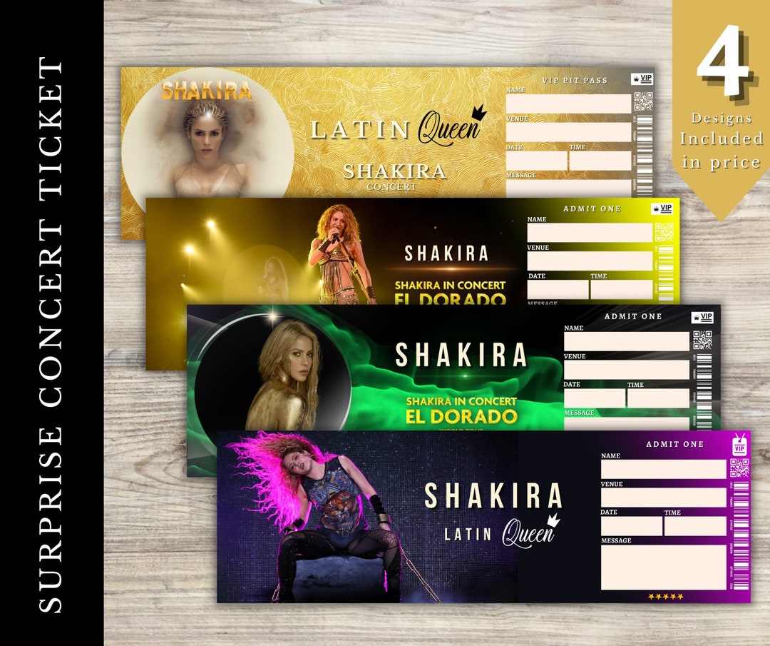 Printable SHAKIRA Surprise Concert Reveal Ticket. Shakira Etsy
