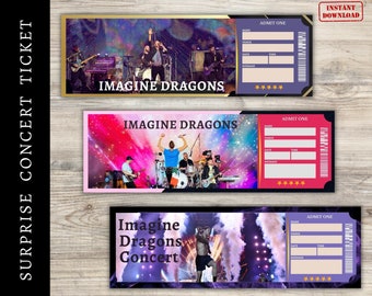 Imagine Dragons Printable Tickets - Etsy