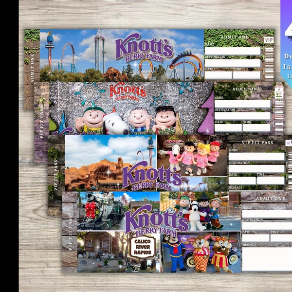 Knotts Reveal Ticket Etsy