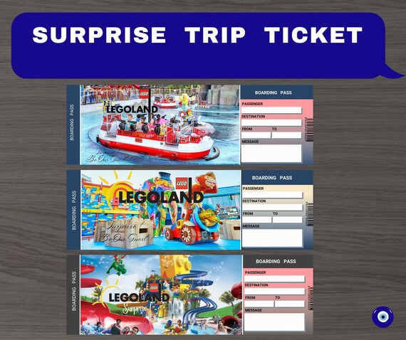 Printable LEGOLAND Surprise Trip Reveal Tickets .editable Gift - Etsy