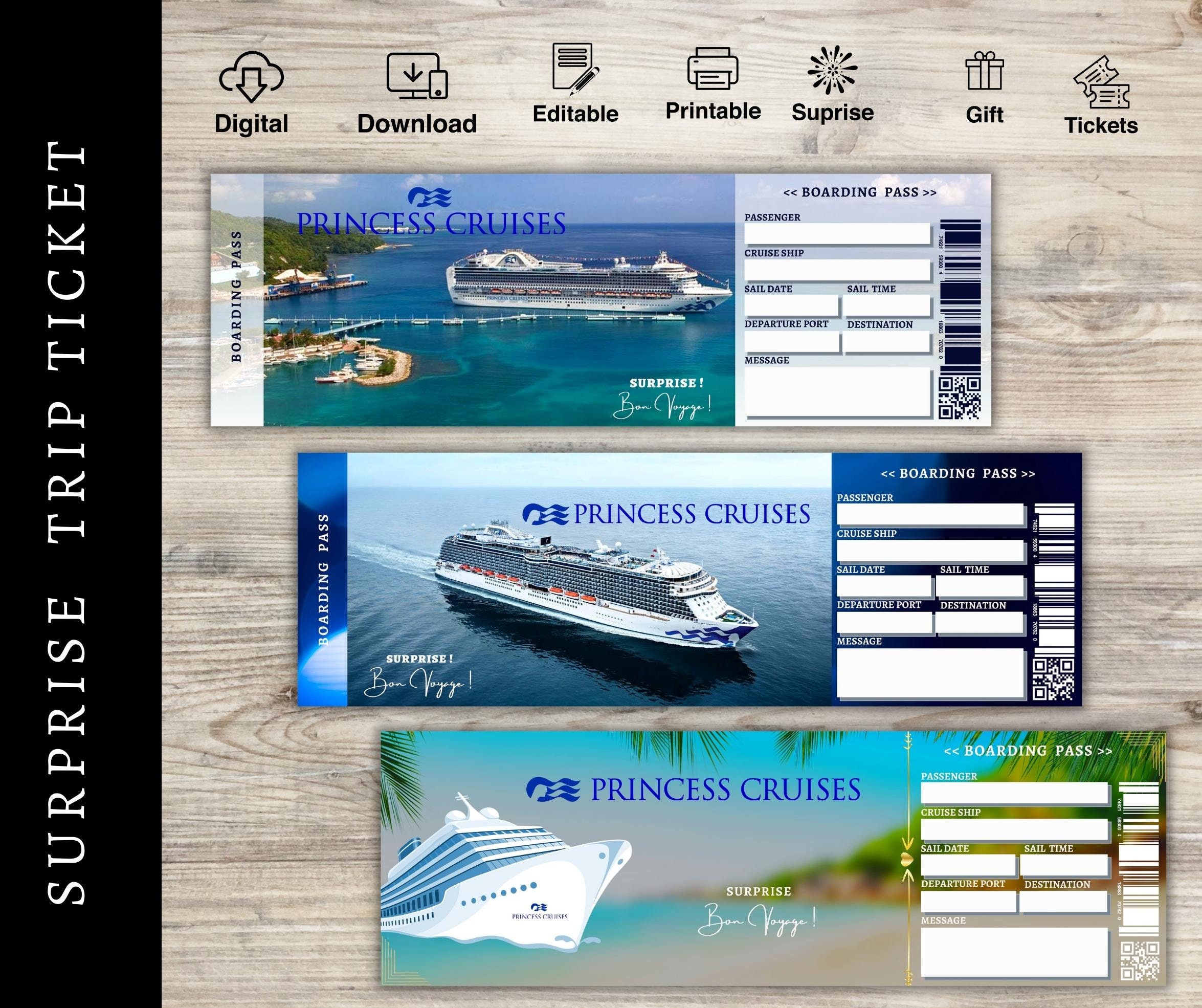 Princess Cruise Boarding Pass - Etsy