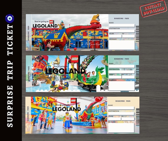 Printable LEGOLAND Surprise Trip Reveal Tickets .editable Gift - Etsy UK