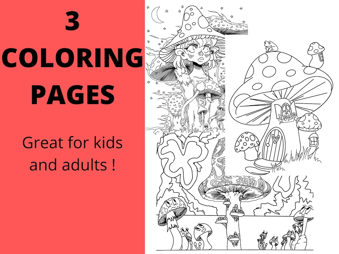 Coloring Pages for Adults and Kids (set of 3) - Etsy