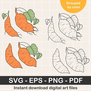 Archivo SVG de batata. Descarga instantánea en formato PNG, PDF y EPS. Clipart digital original.