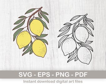 Lemons Instant Digital Download clipart, Lemons svg files, png, pdf, and eps files included! layered svg, files for cricut, digital download