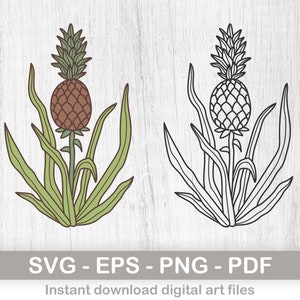 Pineapple Instant Digital Download clipart, pineapple svg files, png, pdf, and eps files! layered svg, files for cricut, digital download