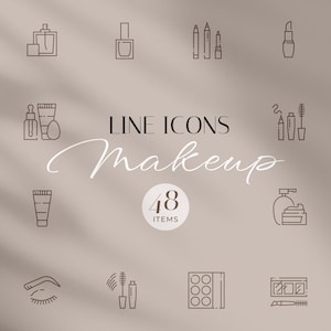 Line icons makeup in Vector and PNG.