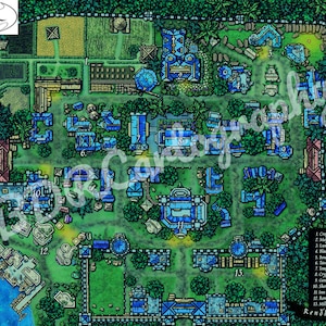 Digitale Karte, DnD, 5e, Dungeons and Dragons, Waldstadt, DnD Waldstadt, Stadtplan, DnD Stadtplan