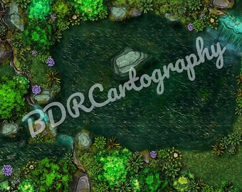 Woodland Pool DnD Digital Battlemap