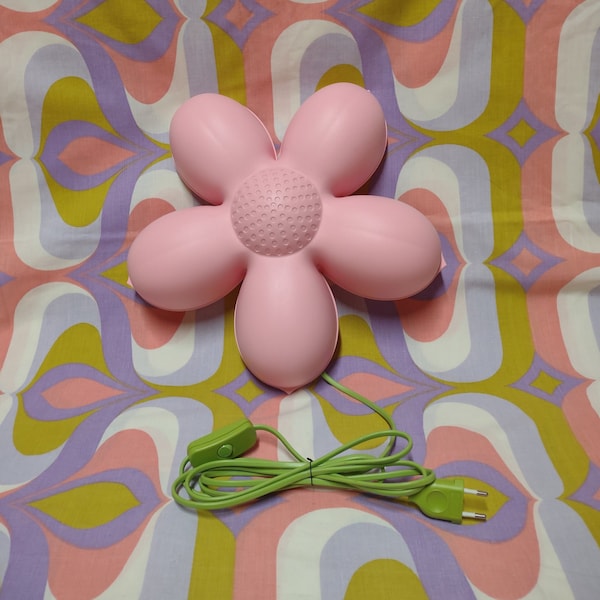 Vintage NEW in plastic Ikea Pink Flower Wall Lamp Smilla Blomma - Flower lamp - Spage Age Lamp - Anna Efverluna - Retro lamp - Pink Flower