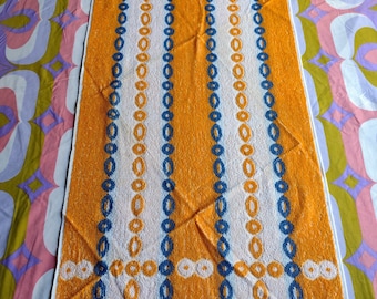 NOS Vintage Naranja y Azul Toalla / toalla de mediados de siglo / toalla flowerpower / toalla de los años setenta / toalla naranja vintage / toalla muerta / retro