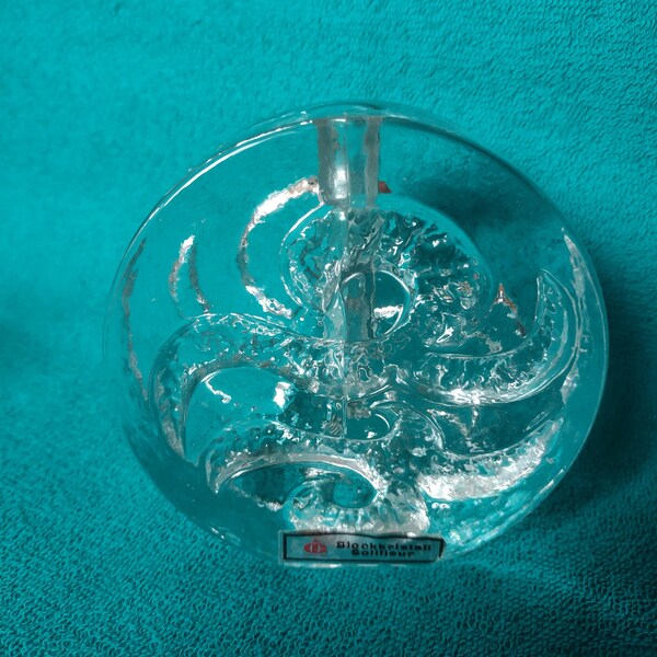 Vintage Solifleur glazen blokvaas gemaakt in West-Duitsland / ronde vaas / Kristallglas / Crystal Glass Vaas / One Flower Vase